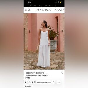 Peppermayo Exclusive - Heavenly Lenin Maxi Dress - White - US 8